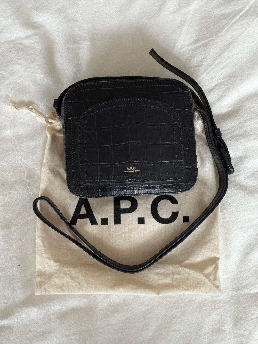 A.P.C. Croc Effect Leather Bag